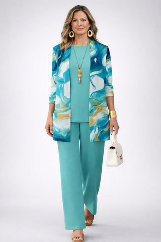 Galena | Turquoise Print Three-Piece Set