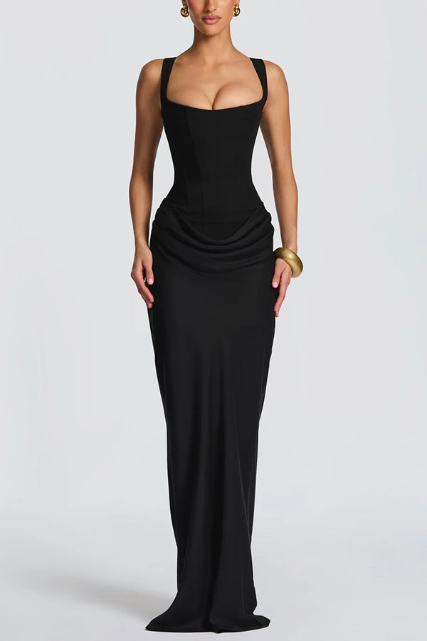 Garance | Square-Neck Corset Maxi Dress