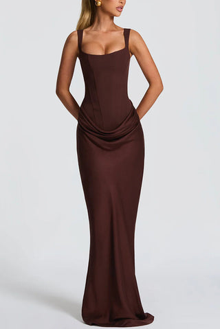 Garance | Square-Neck Corset Maxi Dress