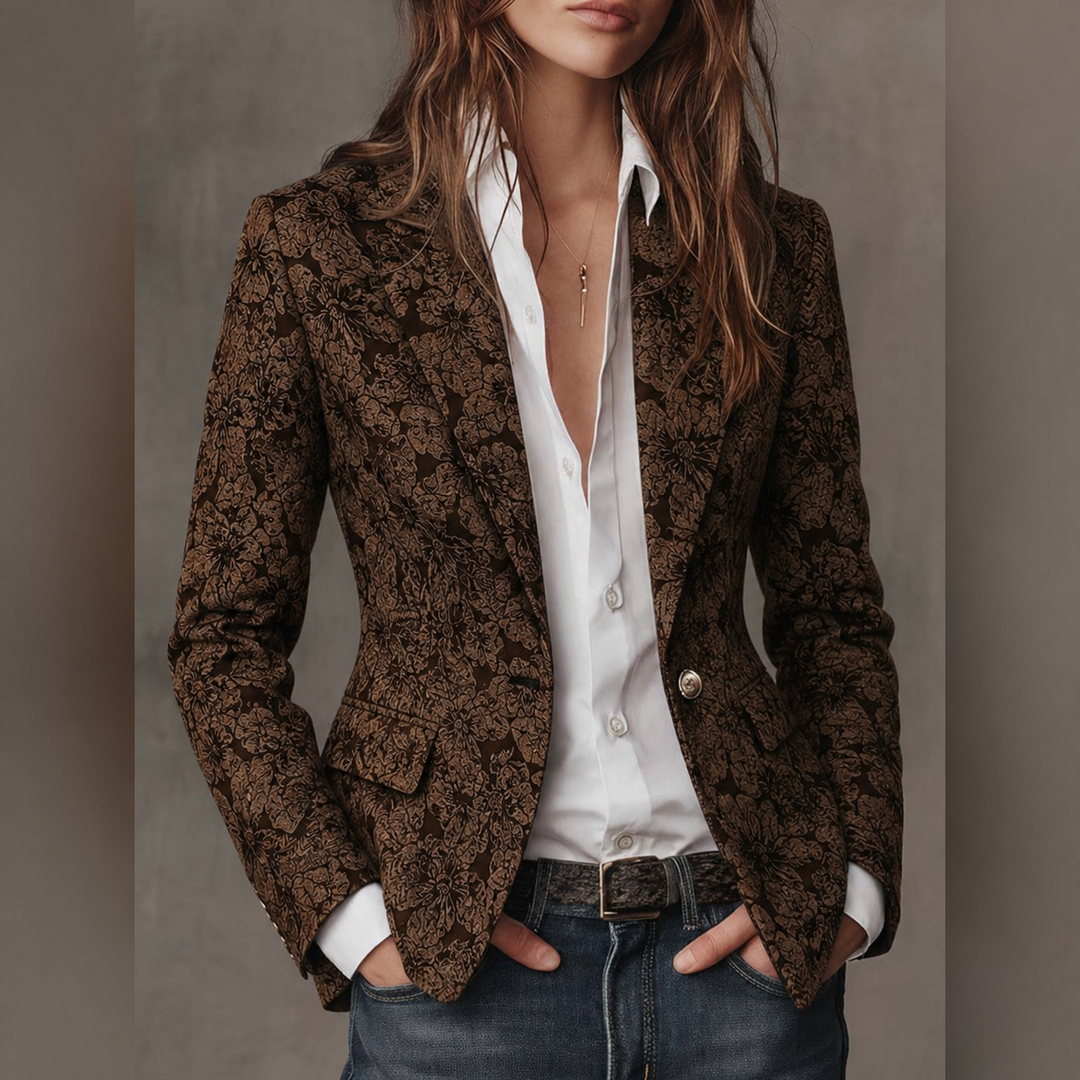 Georgina | Fitted Paisley Jacquard Blazer