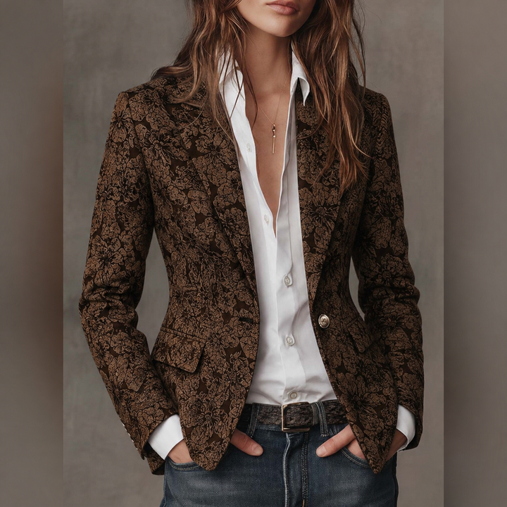 Georgina | Fitted Paisley Jacquard Blazer