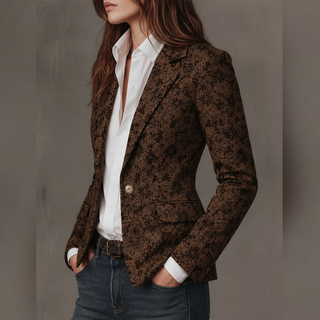 Georgina | Fitted Paisley Jacquard Blazer