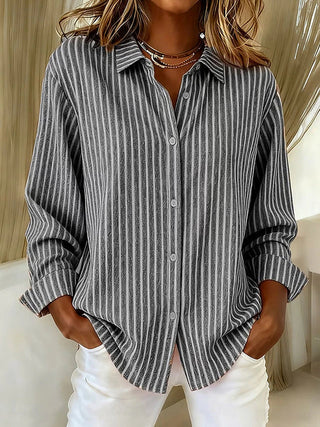 Gerda | Striped Button-Up Shirt