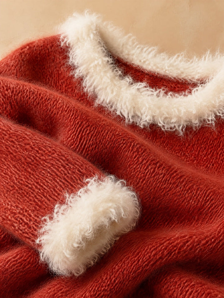 Ginger | Fluffy-Trim Holiday Sweater