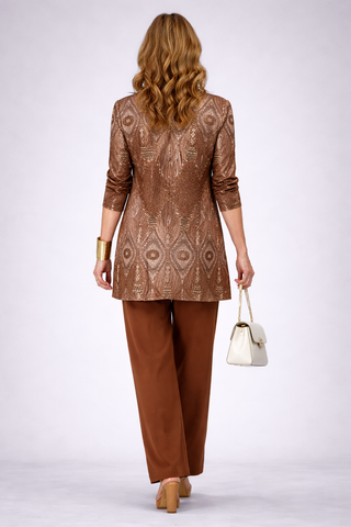 Glenna | Rust Printed Three-Piece Set