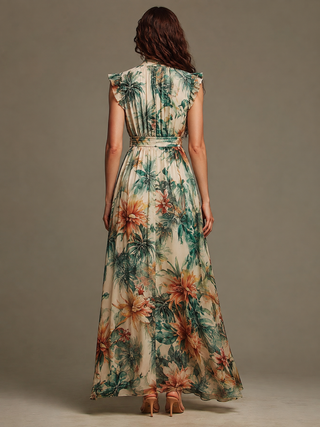 Grace | Tropical Print Chiffon Dress