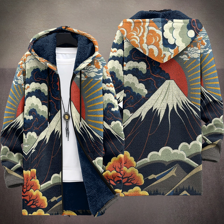 Great Wave Art Hooded Cardigan
