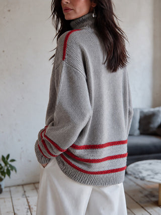 Greer | Striped Half-Zip Sweater