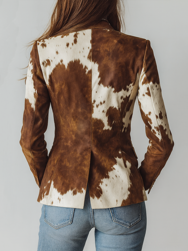 Harriet | Vintage Cow-Print Blazer