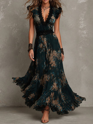 Helen | Dark Floral Maxi Dress