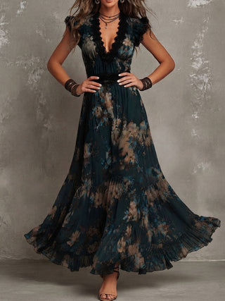 Helen | Dark Floral Maxi Dress