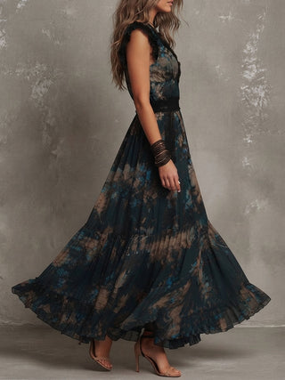Helen | Dark Floral Maxi Dress