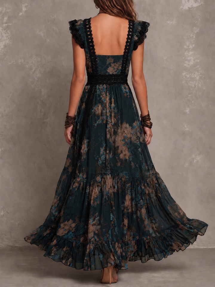 Helen | Dark Floral Maxi Dress