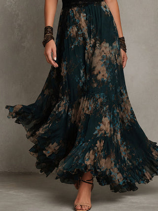 Helen | Dark Floral Maxi Dress
