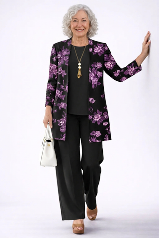 Helia | Black Floral Three-Piece Set