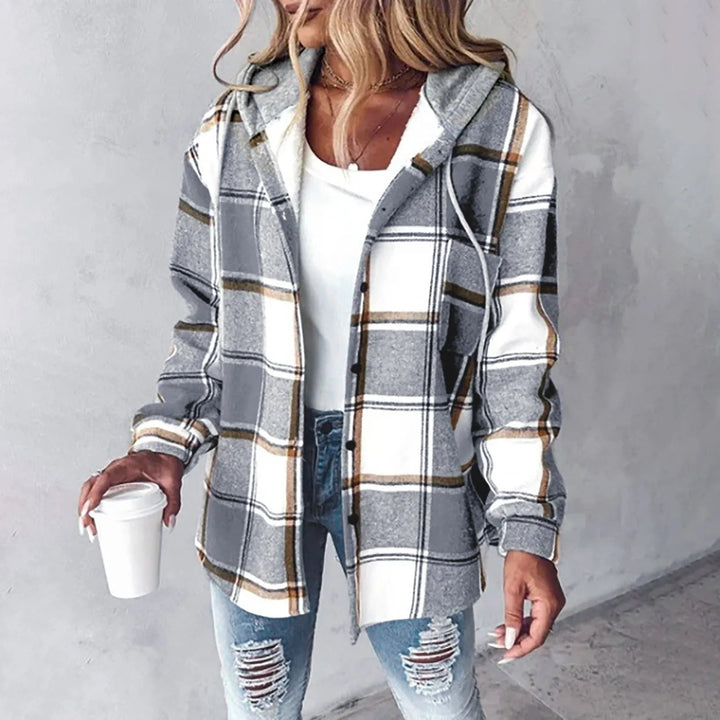 Meredith | Lined Hooded Plaid Shacket