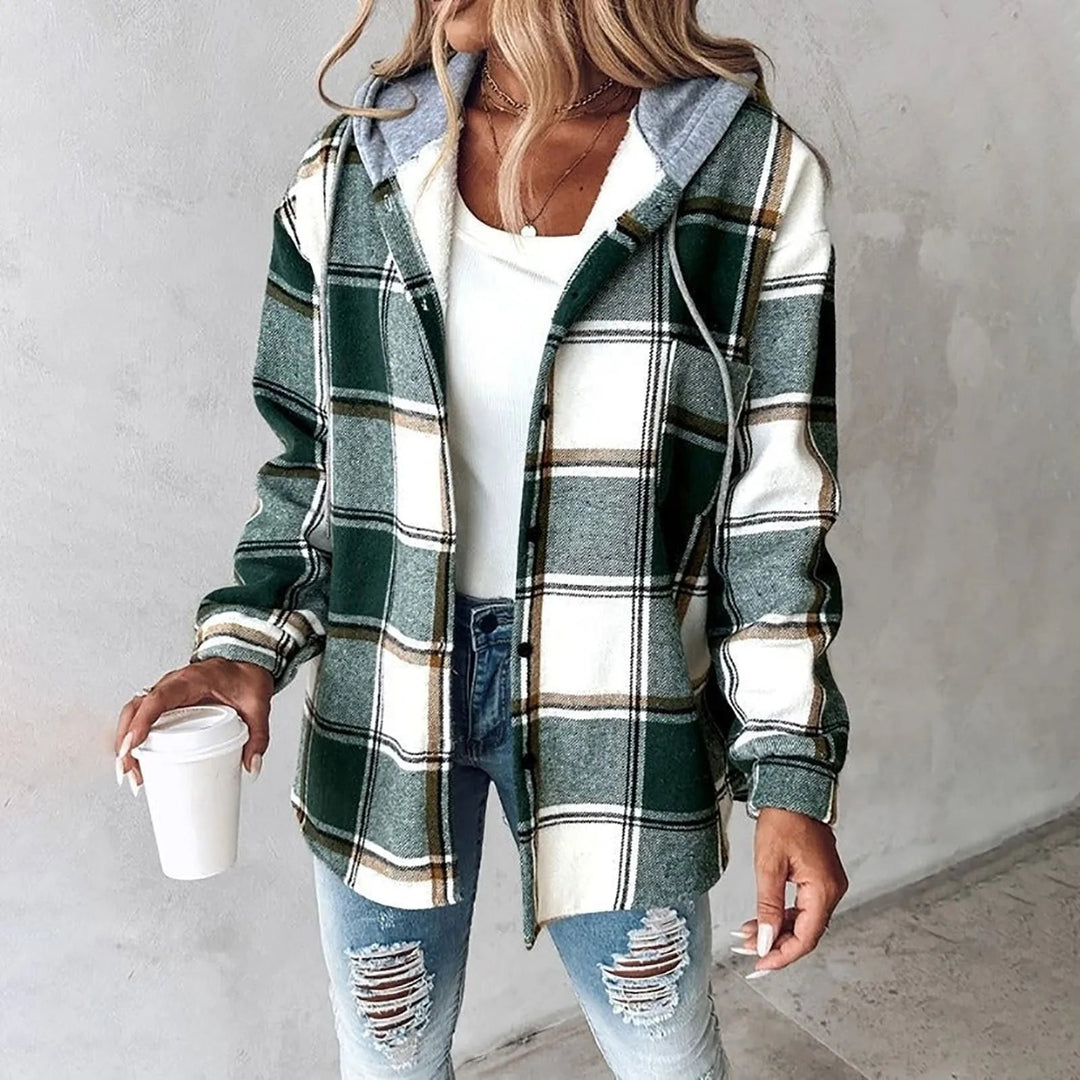 Meredith | Lined Hooded Plaid Shacket