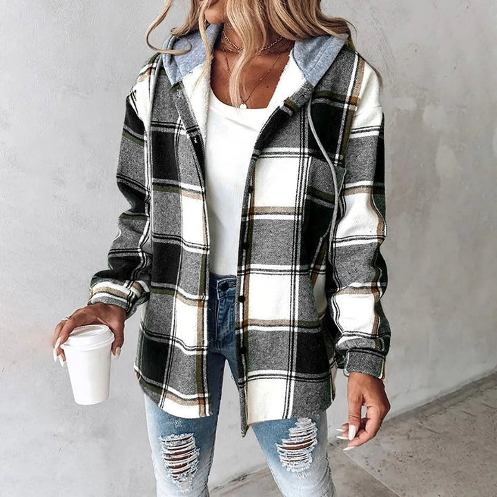 Meredith | Lined Hooded Plaid Shacket