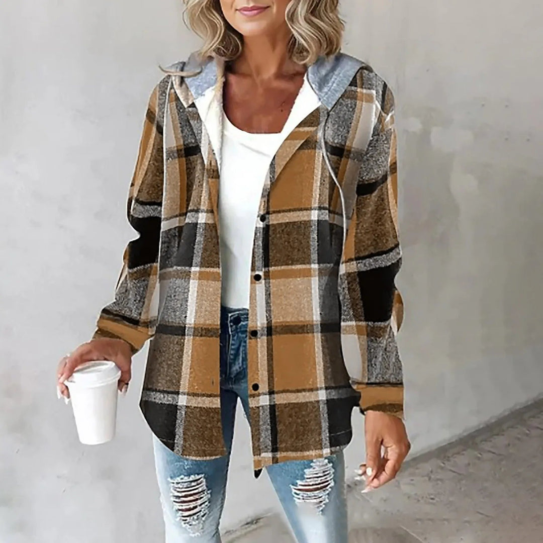Meredith | Lined Hooded Plaid Shacket