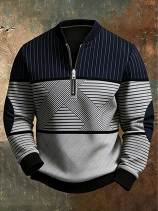 Henrik | Geometric Half-Zip Pullover