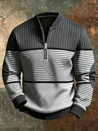 Henrik | Geometric Half-Zip Pullover