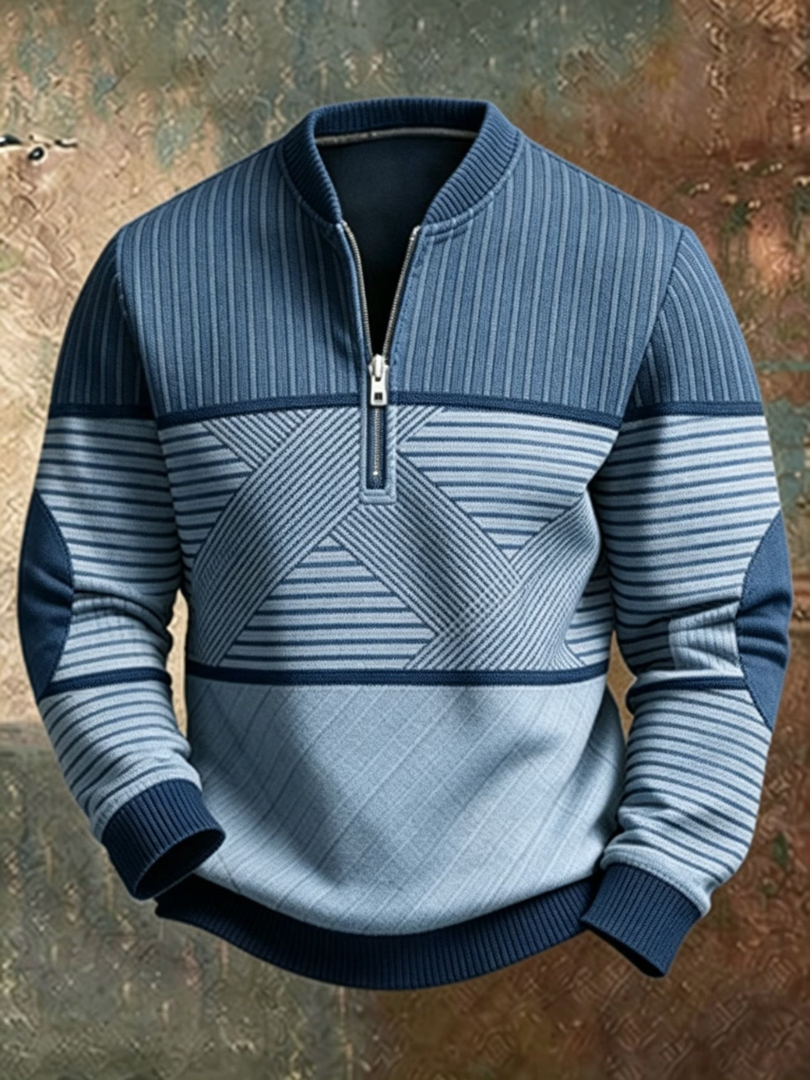 Henrik | Geometric Half-Zip Pullover