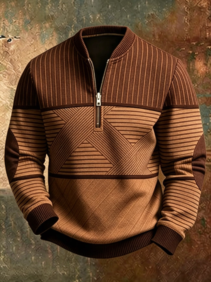 Henrik | Geometric Half-Zip Pullover