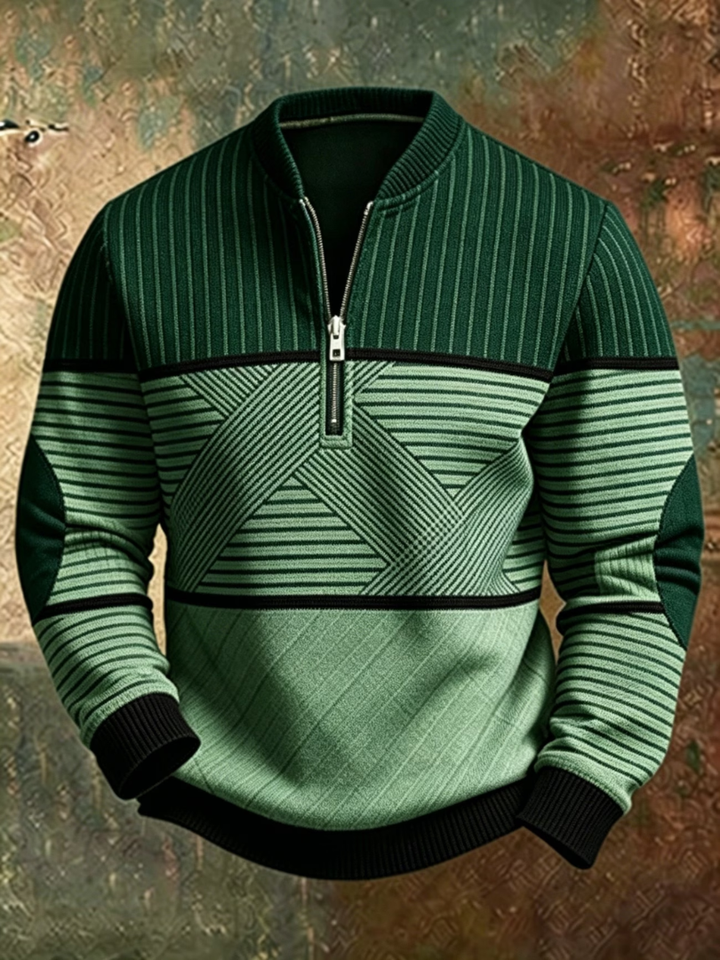Henrik | Geometric Half-Zip Pullover