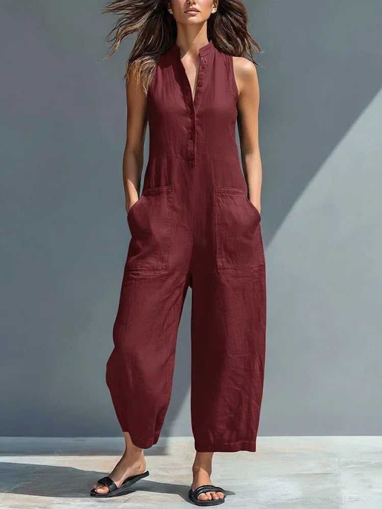 Hollis | Wide-Leg Button Jumpsuit