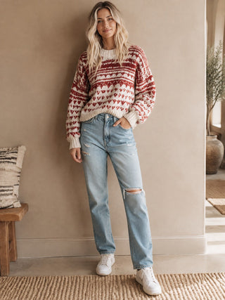 Holly | Fair Isle Heart Christmas Sweater