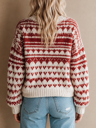 Holly | Fair Isle Heart Christmas Sweater