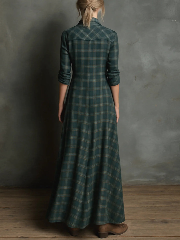 Hortense | Tartan Maxi Shirt Dress