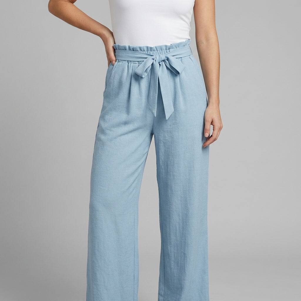 Raila Paperbag Wide-Leg Pants