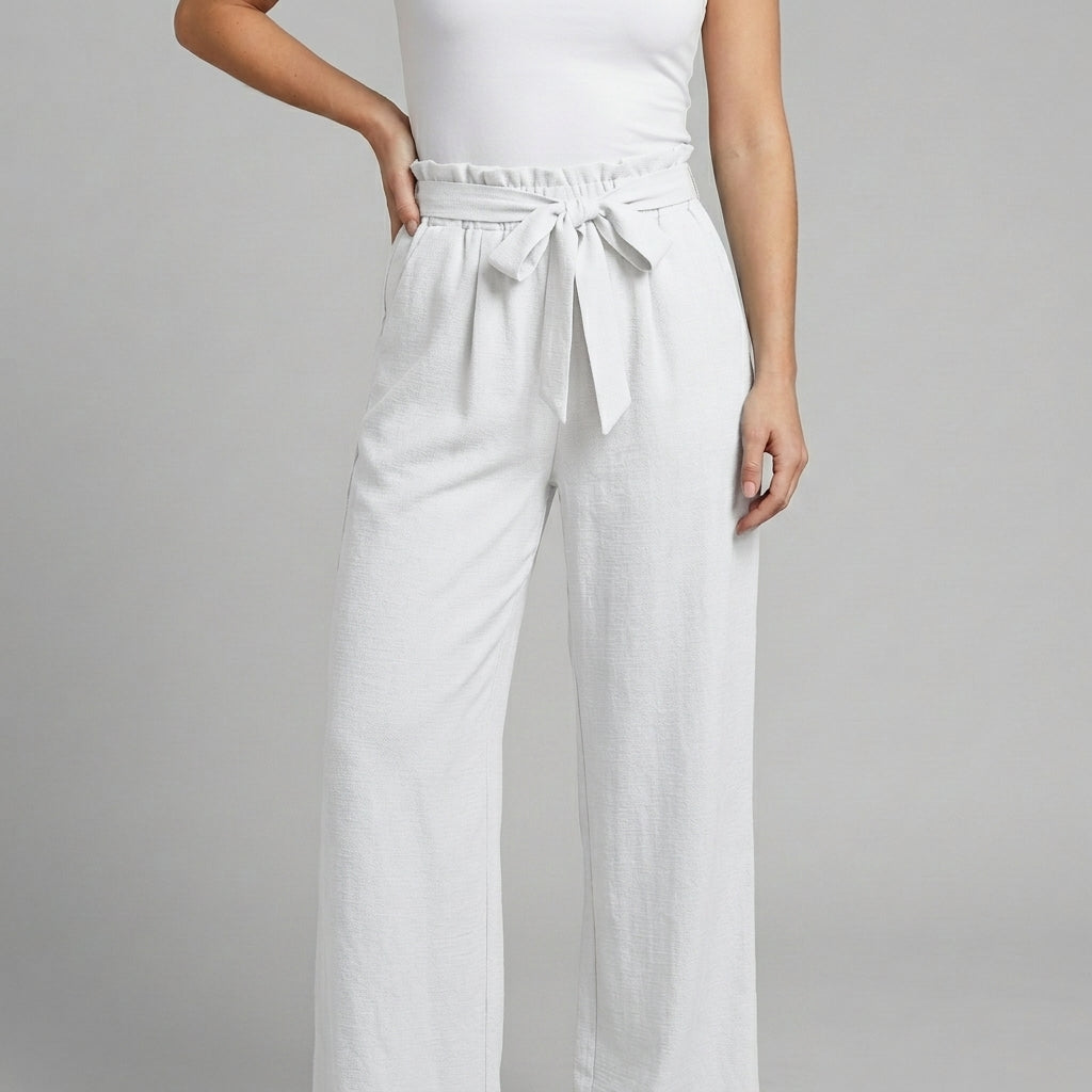 Raila Paperbag Wide-Leg Pants