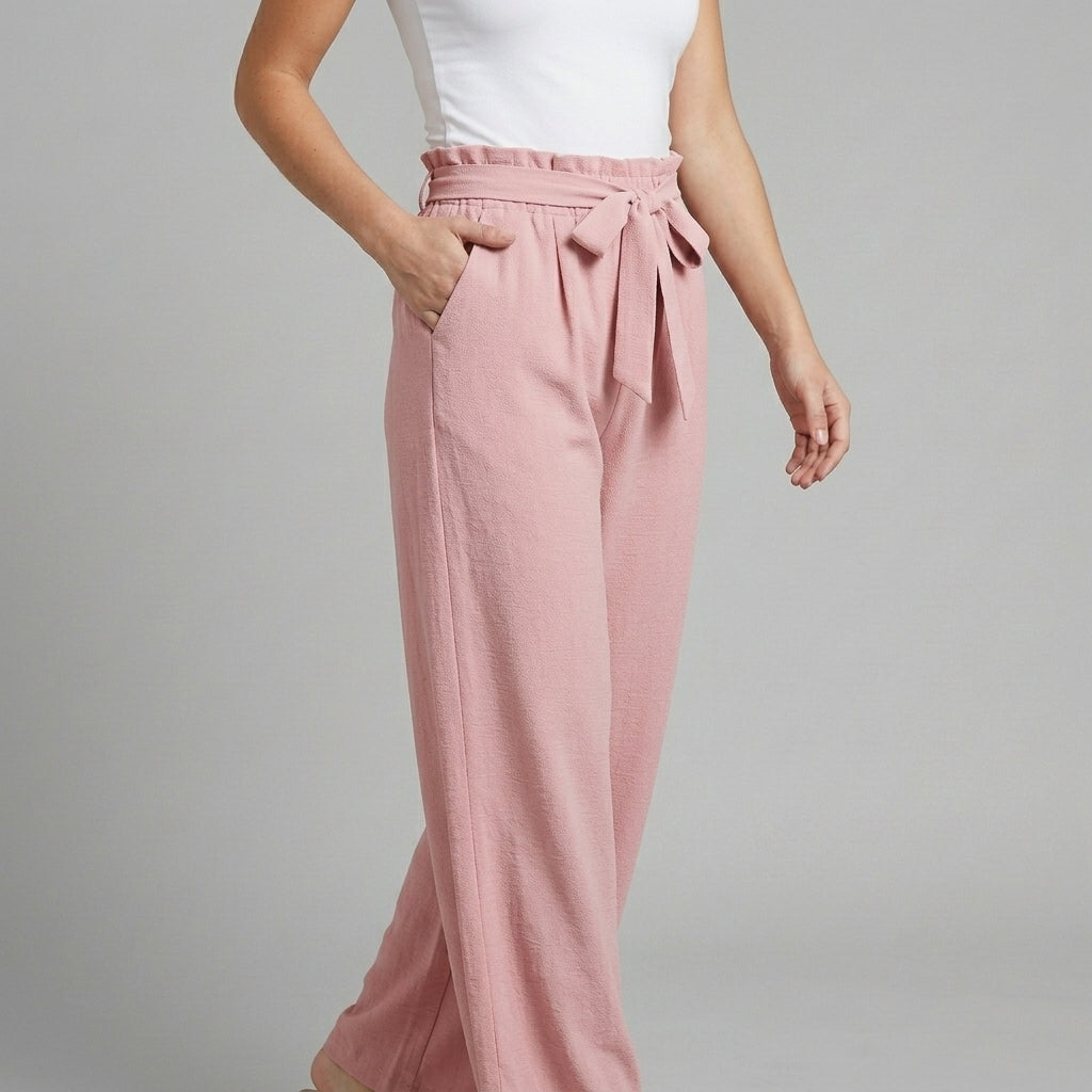 Raila Paperbag Wide-Leg Pants