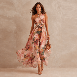Isadora | One-Shoulder Floral Maxi Dress