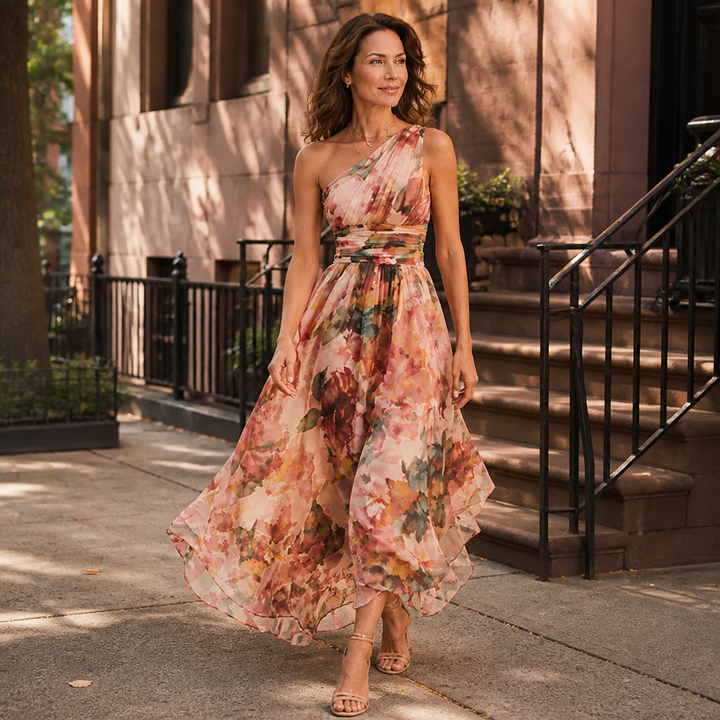 Isadora | One-Shoulder Floral Maxi Dress