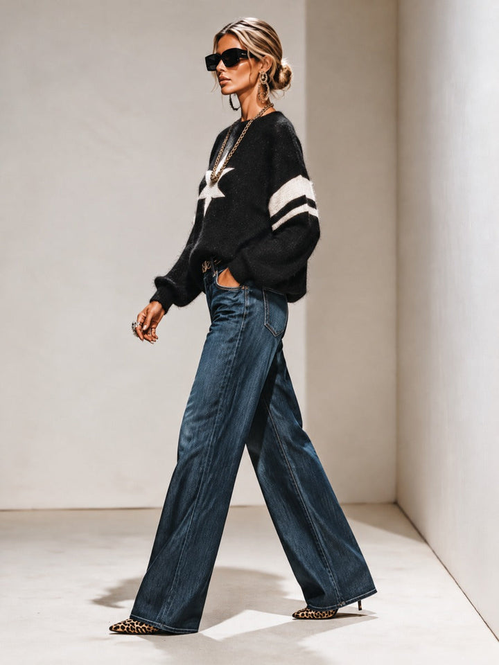Juliette | Star Motif Relaxed Sweater
