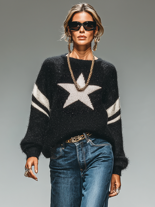 Juliette | Star Motif Relaxed Sweater