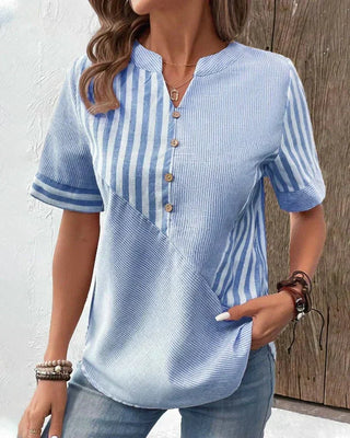 Annabel | Striped Short-Sleeve Blouse