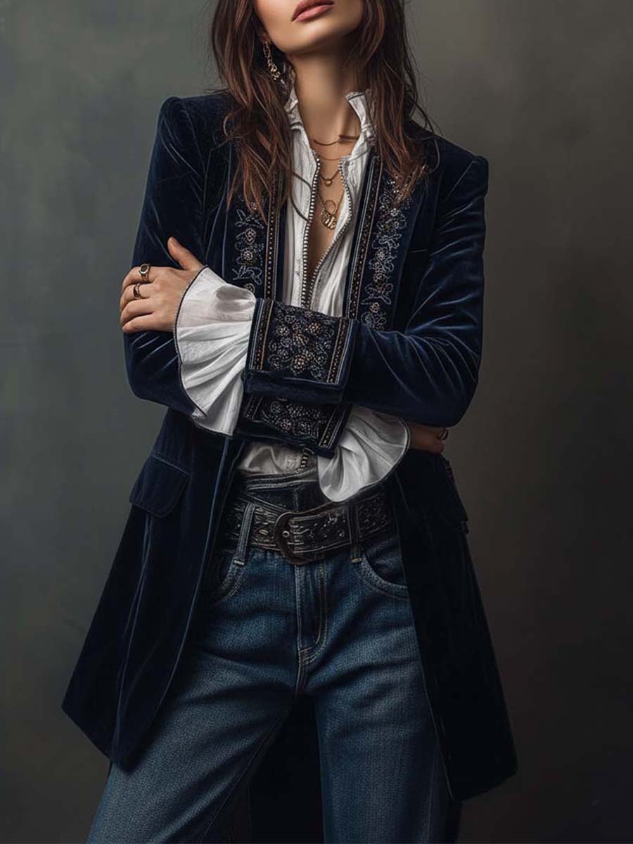 Leonora | Embroidered Longline Jacket