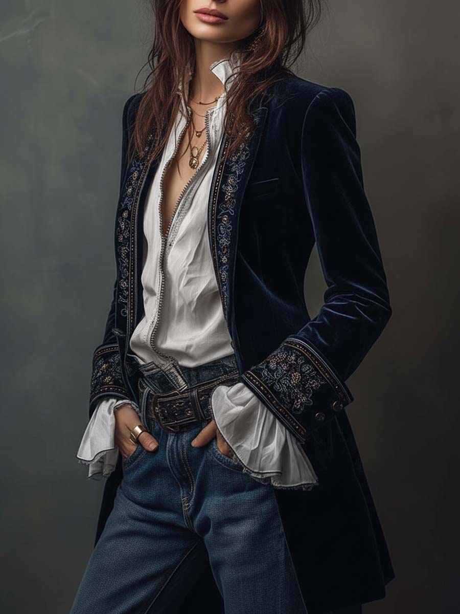 Leonora | Embroidered Longline Jacket
