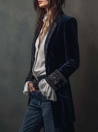 Leonora | Embroidered Longline Jacket