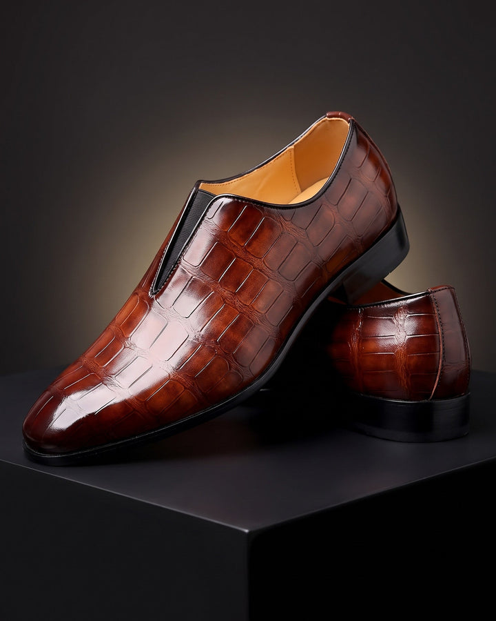 Lorenzo | Croc-Embossed Slip-On Shoes