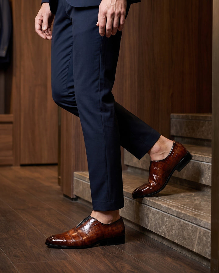 Lorenzo | Croc-Embossed Slip-On Shoes