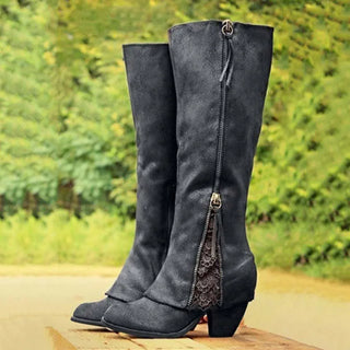 Magnolia | Lace-Panel Knee-High Boots