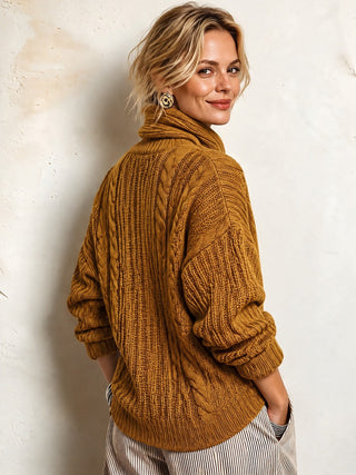 Marjorie | Cable-Knit Stand-Collar Cardigan