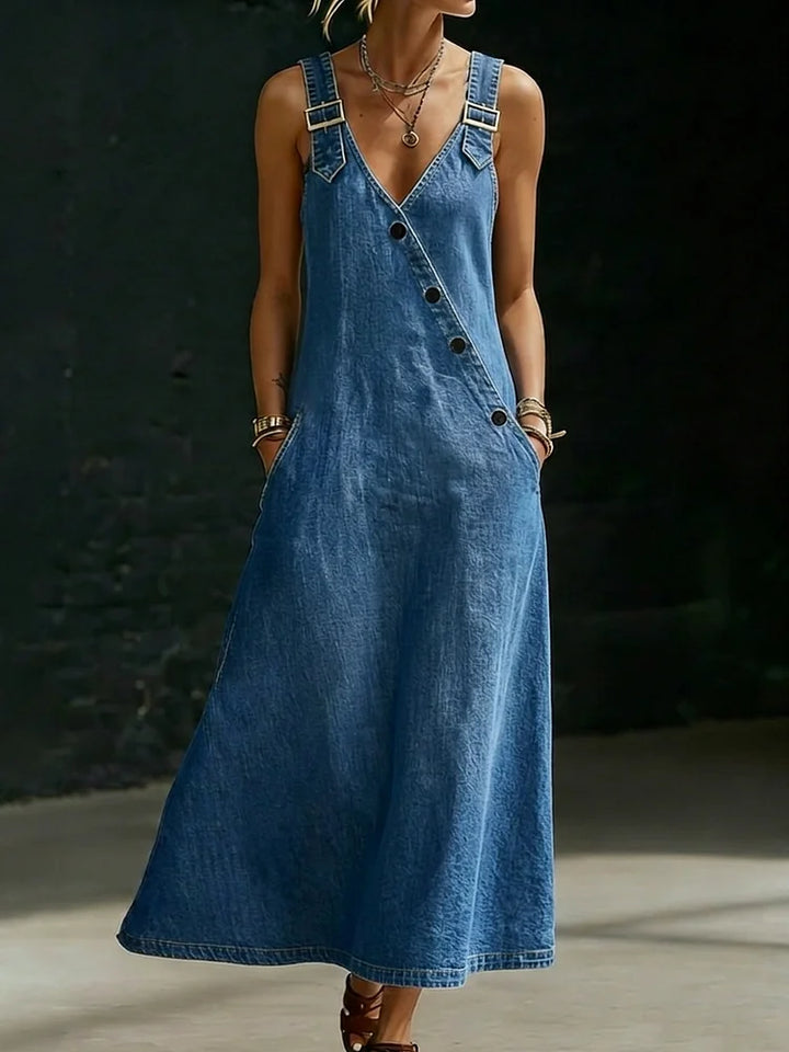 Mireia | Long Button Denim Dress