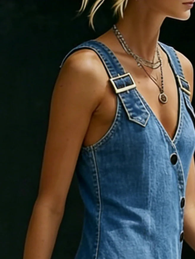 Mireia | Long Button Denim Dress
