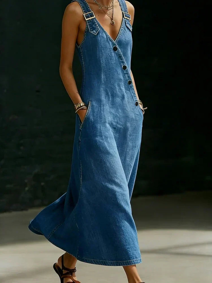 Mireia | Long Button Denim Dress